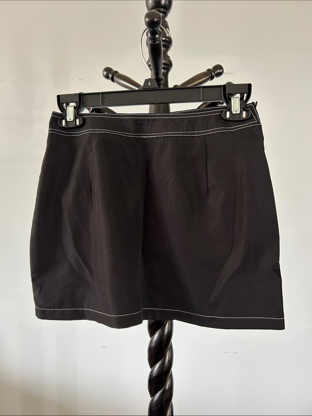 EGO Black Mini Skirt with White Contrast Stitching - Picture 2 of 5
